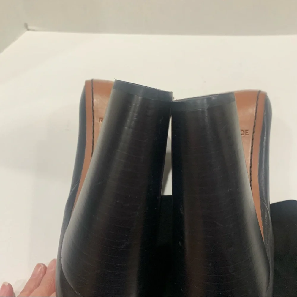 RACHEL ZOE size 11 mid calf height black leather and suede boot buckle detail - Picture 3 of 16